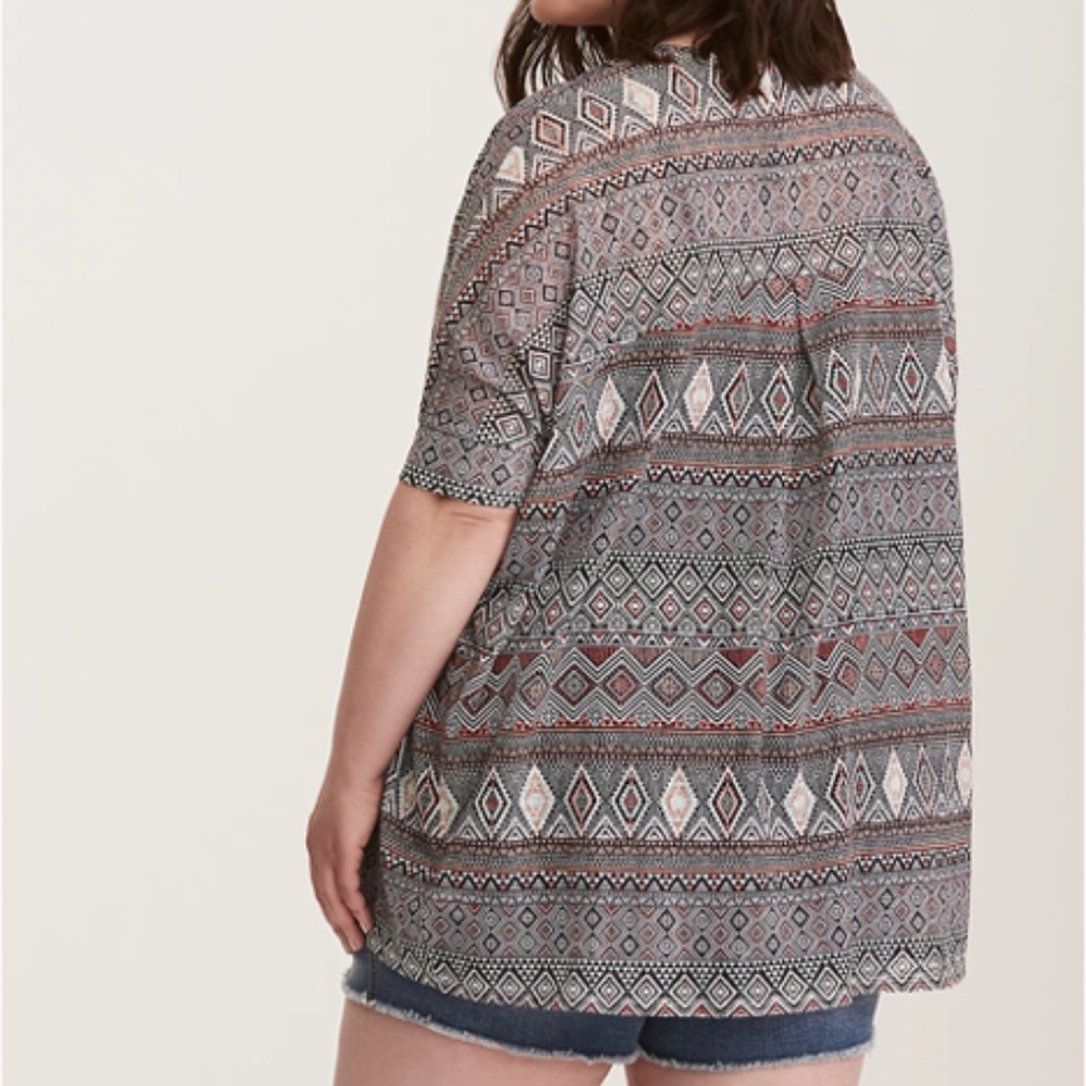Torrid Geo Print Knit Dolman Cardigan Size 0X - Picture 2 of 4